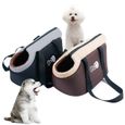 Sac de transport,Nouveau porte animal pour chiot chat Chihuahua carlin transporteurs hiver sac à bandoulière doux - Type Black-S-1