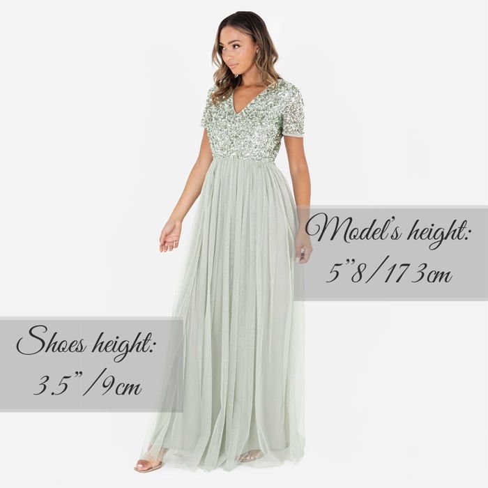 Vert Sauge Robe Longue Maya Maya Plus L'invitée Robe Longue