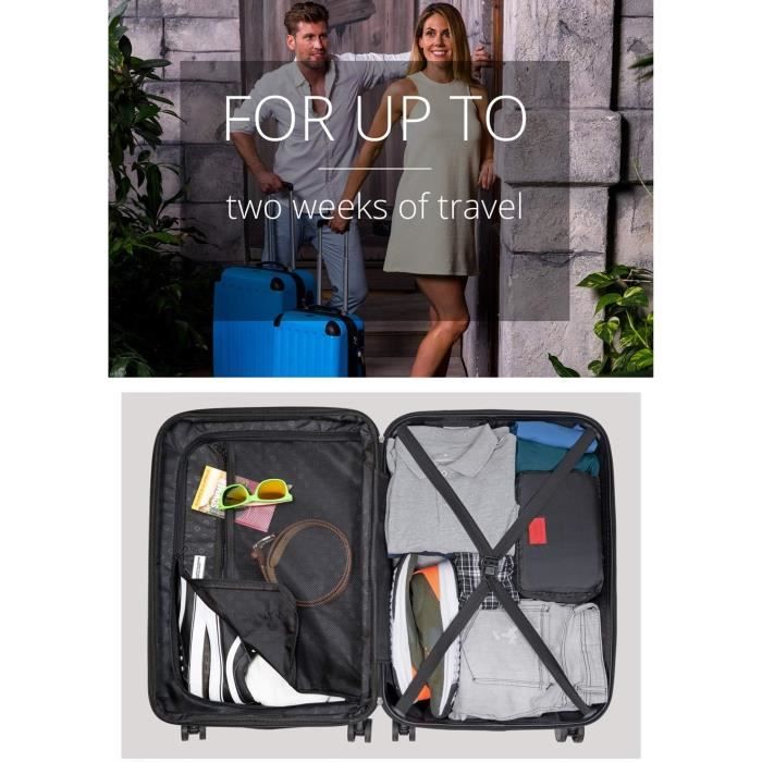 CITY BAG 07 Set de 3 Valises Trolley Rigide ABS - 8 Roues - 50-60-70 cm