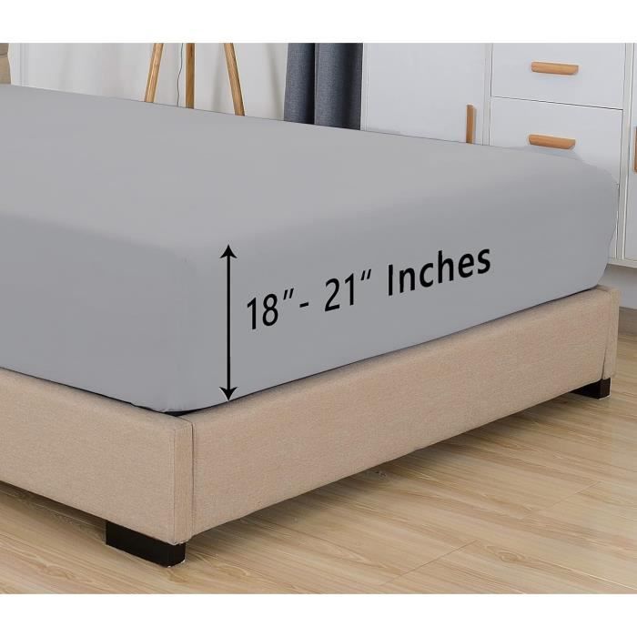Drap-housse très profond de 30 cm de profondeur - 800 fils au pouce Drap-housse très profond de 30 cm de profondeur - 800 fils au pouce