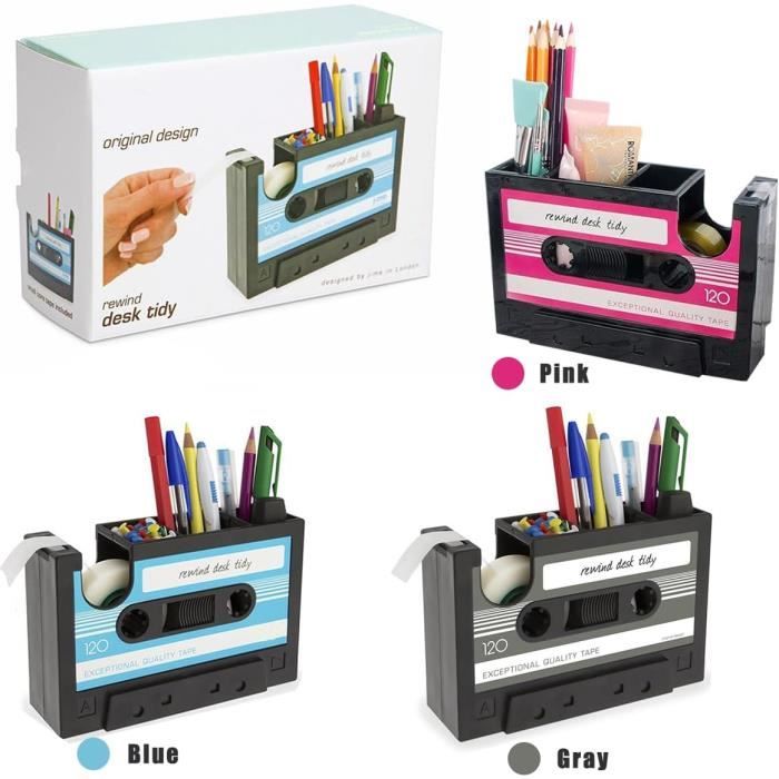 Petite Fortune Créatif Pot à Crayons Forme Cassette Rétro Dérouleur