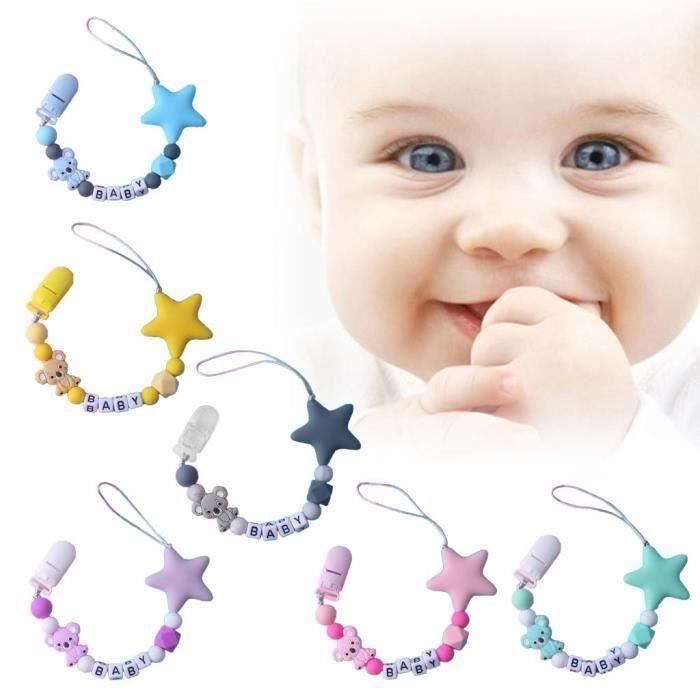 DOUUCO Lot De 3 Attache Tetine Silicone, Attache Sucette Avec