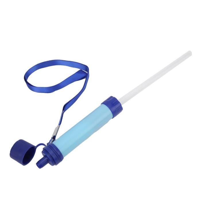 Paille Filtre à Eau Personnelle - 1500 Litres - Survie, Randonnée - Bleue