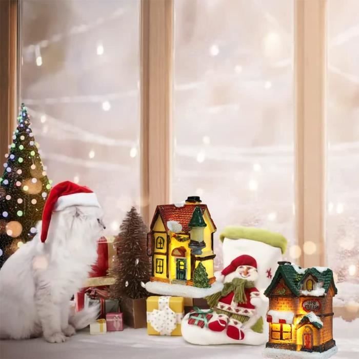 Achat Village de Noel Miniature du Père Noel 17 LED Blanc Chaud