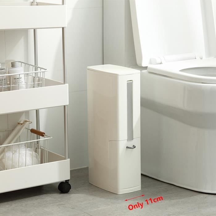 Poubelle,Poubelle étroite 3 en 1 pour salle de bains, avec brosse de  toilette, porte sac à ordures, poubelle en plastique - Type A - Cdiscount  Maison