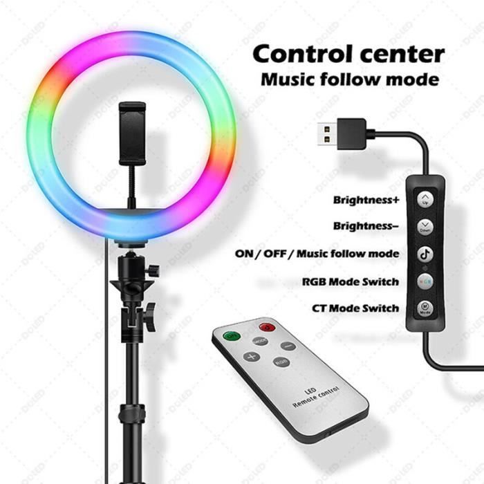Anneau Lumineux LED RGB 10″ Avec Trépied Et Télécommande – LIPETY F10-260CW