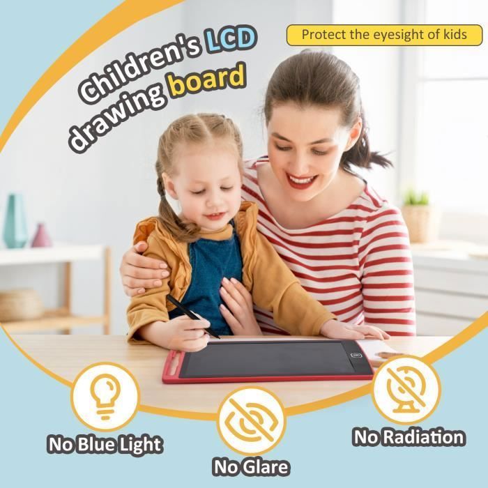 Tablette D'écriture LCD 8,5 Pouces Pour Enfants - Écran Effaçable, Stylo Attaché - Jouet éducatif Sans Papier Ni Gâchis