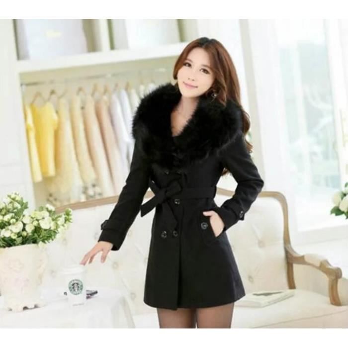 Manteau col fourrure femme sales