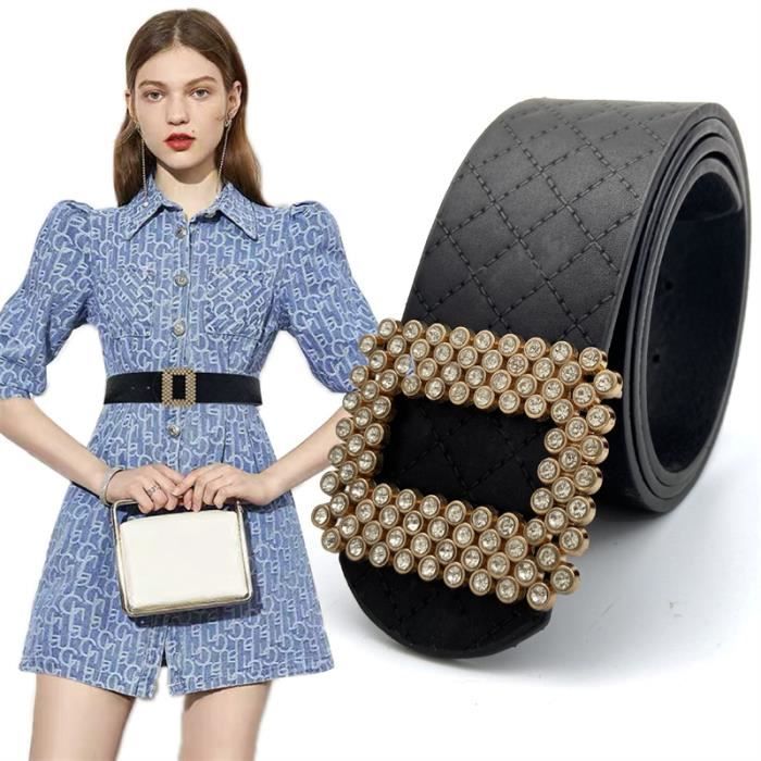 CEINTURE Femme Tendance de la mode de la ceinture large avec des diamants marron NX Marron Cdiscount Pret a Porter