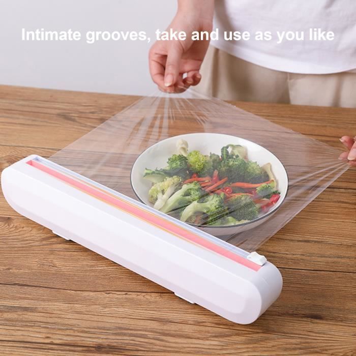 Distributeur Film Étirable Avec Cutter - Support Ventouse Cuisine Organiseur Rouleaux