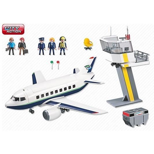 Avion et Tour de Contr le PLAYMOBIL City Action 130 pi ces