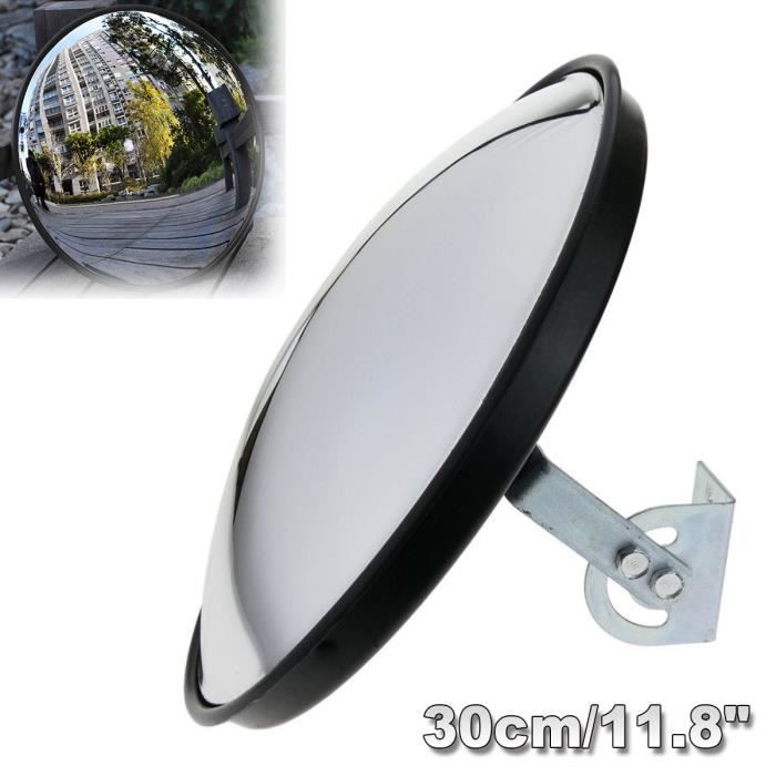 Miroir Convexe Sécurité 30cm - Angle 130° - Fixation Murale Réglable - Pour Garage Ou Allée