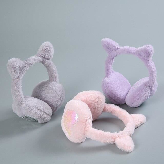 CACHE OREILLE,light pink--Protège oreilles en fourrure chaude pour ...