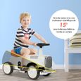 Porteur enfant de 1 à 3 ans voiture avec roues multidirectionnelle 60x27x35 cm blanc-2