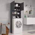*6265Bon Meuble pour machine à laver Design Contemporain Décor - Meuble de salle de bain Meuble Toilette Meuble WC Gris 64 x 25,5 x-2