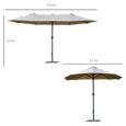 Parasol de jardin XXL - OUTSUNNY - Ouverture Fermeture manivelle - Acier Polyester haute densité-2