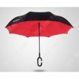 TD® Parapluie inversé femme petite taille anti tempête papillon pliant enfant homme garçon manuel main pluie rouge noir plastique-2