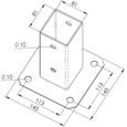 TRIBECCO® Douille à visser pour poteaux carrés en bois galvanisé à chaud (80 x 80 mm) - Douille de sol - Support de clôture - Douill-2