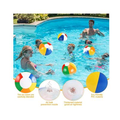 Zikenis 6 Ballons De Plage Gonflables 32 Cm – Couleurs Arc-en-Ciel – PVC Durable – Plage Piscine Jardin