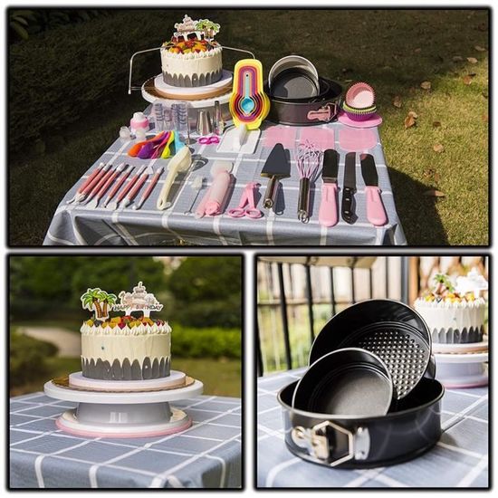 205 pièces / ensemble équipement de décoration de gâteau tourne-disque  buses de glacage spatule support