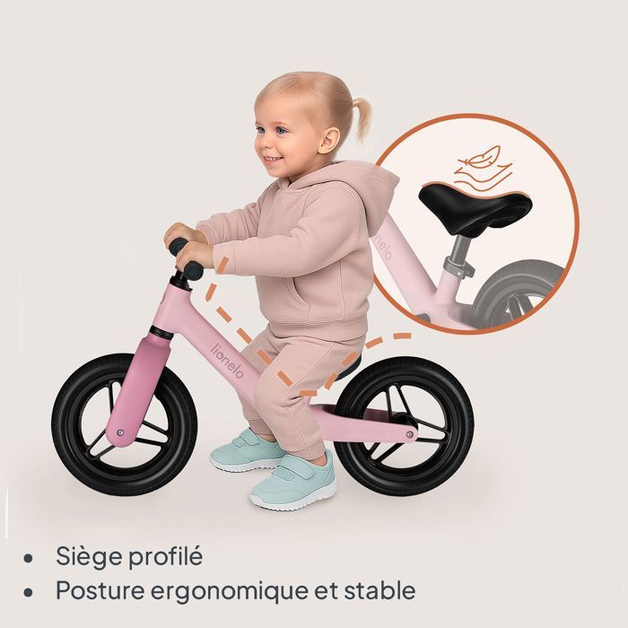 Draisienne Lionelo Toni Enfants 18 Mois à 30kg - Roues PU 25cm - Siège Et Guidon Réglables