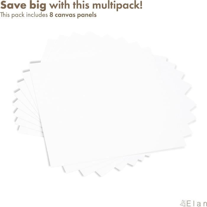Panneau De Toile 30X30, 100% Coton 8-Pack De Canvas Toile Peinture