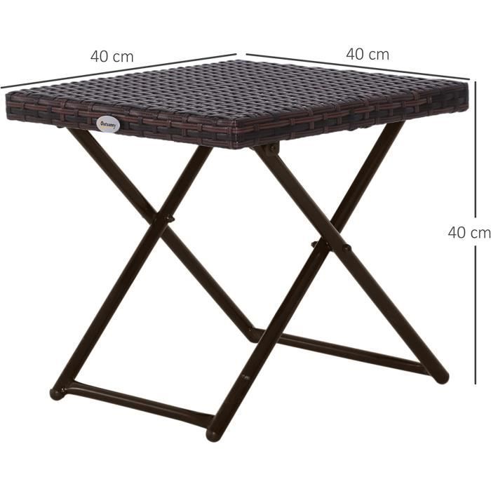 Table Basse Pliable de Jardin Style Cosy Chic dim. 40Lx40lx40Hcm