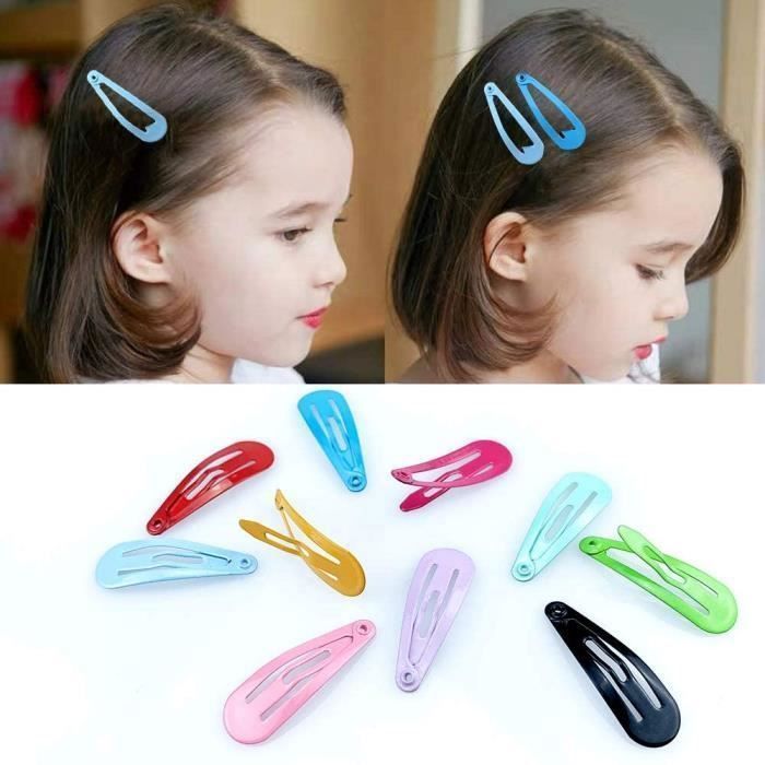 Lot de 100 mini pinces à cheveux pour filles et enfants - Accessoires pour le port quotidien - Couleurs mélangées
