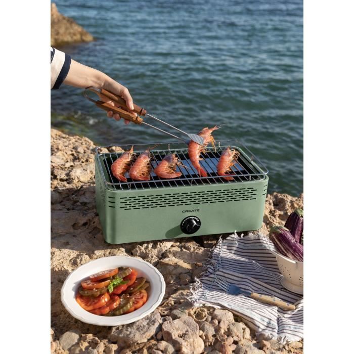 Petit Barbecue à Charbon Portable Vert De Table - Grill D'extérieur A-02