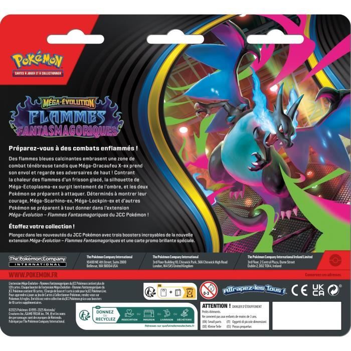 Tripack Méga Évolution ME02 Flammes Fantasmagoriques : Farfuret - Pokémon