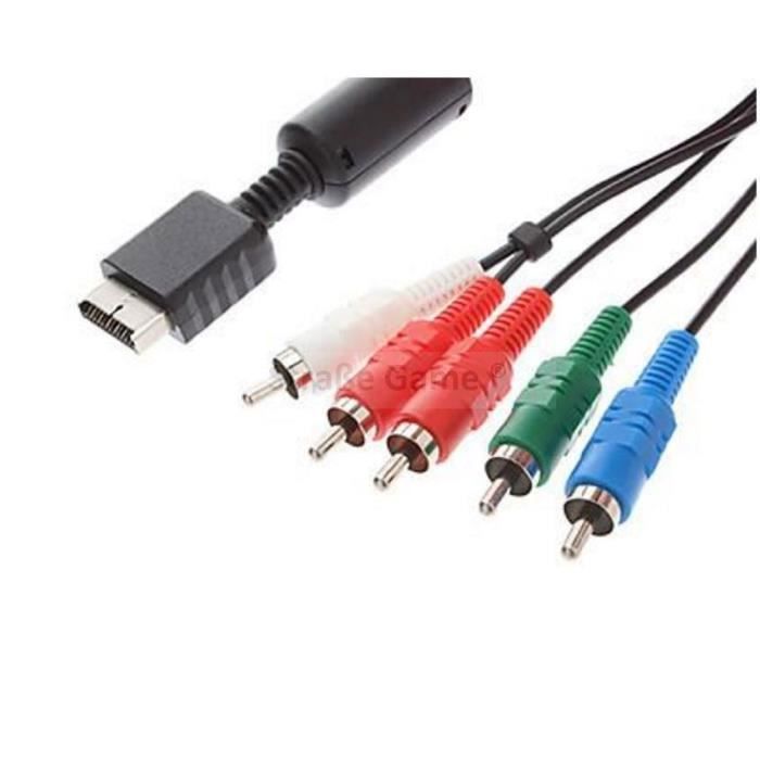 Câble Péritel RCA Officiel Pour Sony PlayStation 1 Et 2 - Sortie Composite, Connectique AV D'origine, Occasion