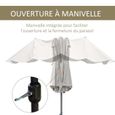 Parasol de jardin XXL - OUTSUNNY - Ouverture Fermeture manivelle - Acier Polyester haute densité-3