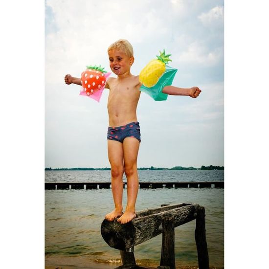 Lot de 4 brassards gonflables en PVC pour enfants, tout-petits et adultes (jaune