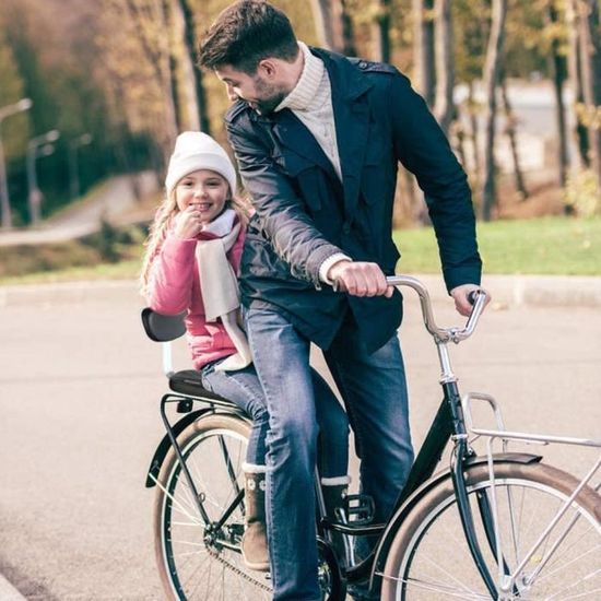Coussin De Siège Arrière Pour Vélo - Mousse Mémoire De Forme, Revêtement PU, 32x16 Cm, Adulte Et Enfant