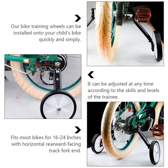 Paire Enfants Formation Vélo Stabilisateurs Universel roues ajustement facile Outils