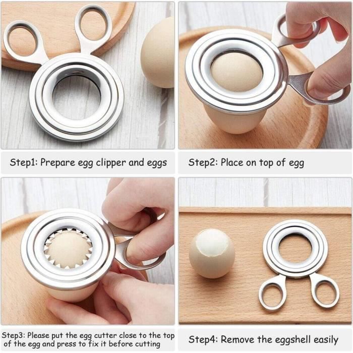 Coupe-Oeuf Acier Inoxydable - Ouvre-Oeuf à La Coque - Ciseaux à Oeufs - Décapant Coquille - Pour Oeufs Durs