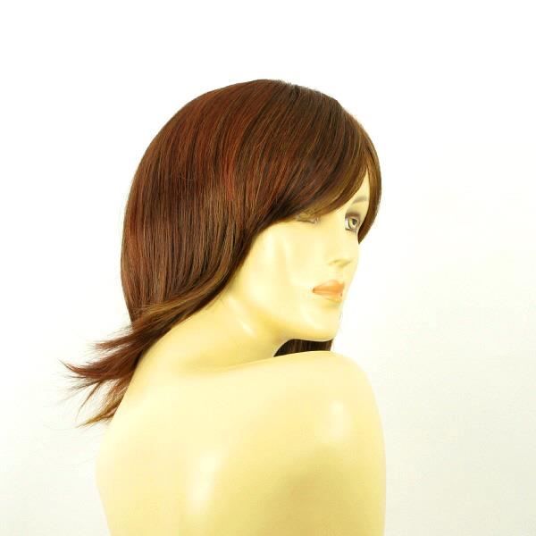 Perruque Femme Mi-longue Ursula - Blond Clair Méché Cuivré Chocolat - Raie Libre - Synthétique