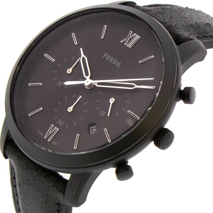 Montre neutra chronographe en cuir noir deals