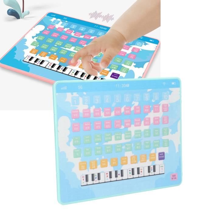 Jouet éducatif pour enfants, ordinateur portable bilingue anglais et espagnol avec 65 fonctions d'apprentissage