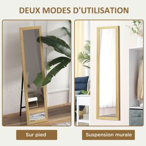 Grand Miroir Sur Pied En Bois IKEA - 180x50 Cm - Couleur Beige - Comme Neuf - Moderne