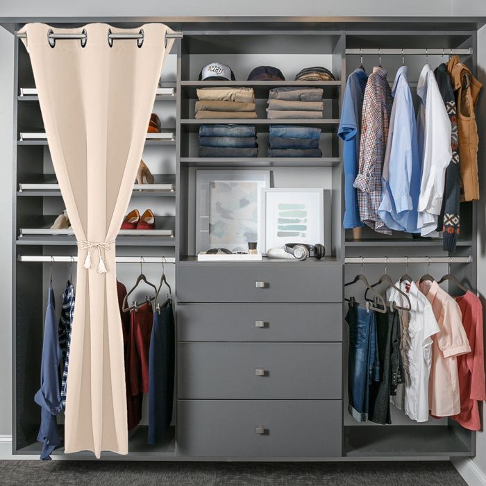 YedZen Rideau De Porte Occultant Beige 66 X 173 Cm – Store Français à Coller, Brise-vue, Isolation Lumière & Chaleur, Rideau Nouable Sans Tringle