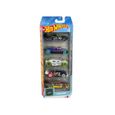 Hot Wheels – Coffret 5 Véhicules Track Builder + 1 Carte Tigre – Miniatures – Jouet Enfant 3 Ans+ – Extension De Circuit