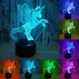 Licorne 3d Lampe Led Veilleuse Multicolore Rgb Ampoule Noel Cadeau