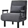 Canapé-lit-fauteuil convertible, dossier réglable sur 6 positions, fauteuil pliable avec oreillers, assise rembourrée, canapé méridi-0
