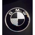 2 Logo Embleme BMW 82mm Coffre Capot E30 e36 e46 e39 e60 e90 X3 X5 carbone Noir-0
