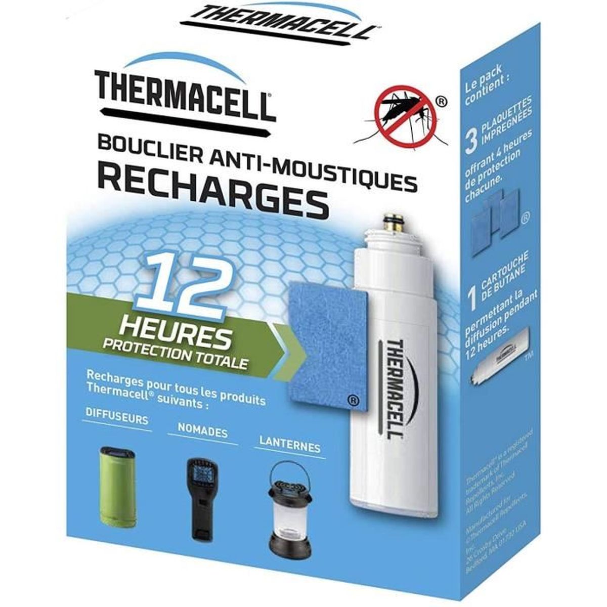 THERMACELL THRECHARG12 Recharges 12h pour Bouclier AntiMoustiques