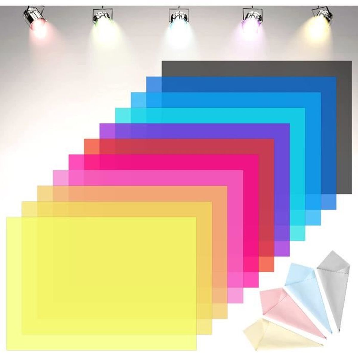 OUNONA Lot De 8 Films De Couleur Pour Éclairage D'Ambiance Gels D