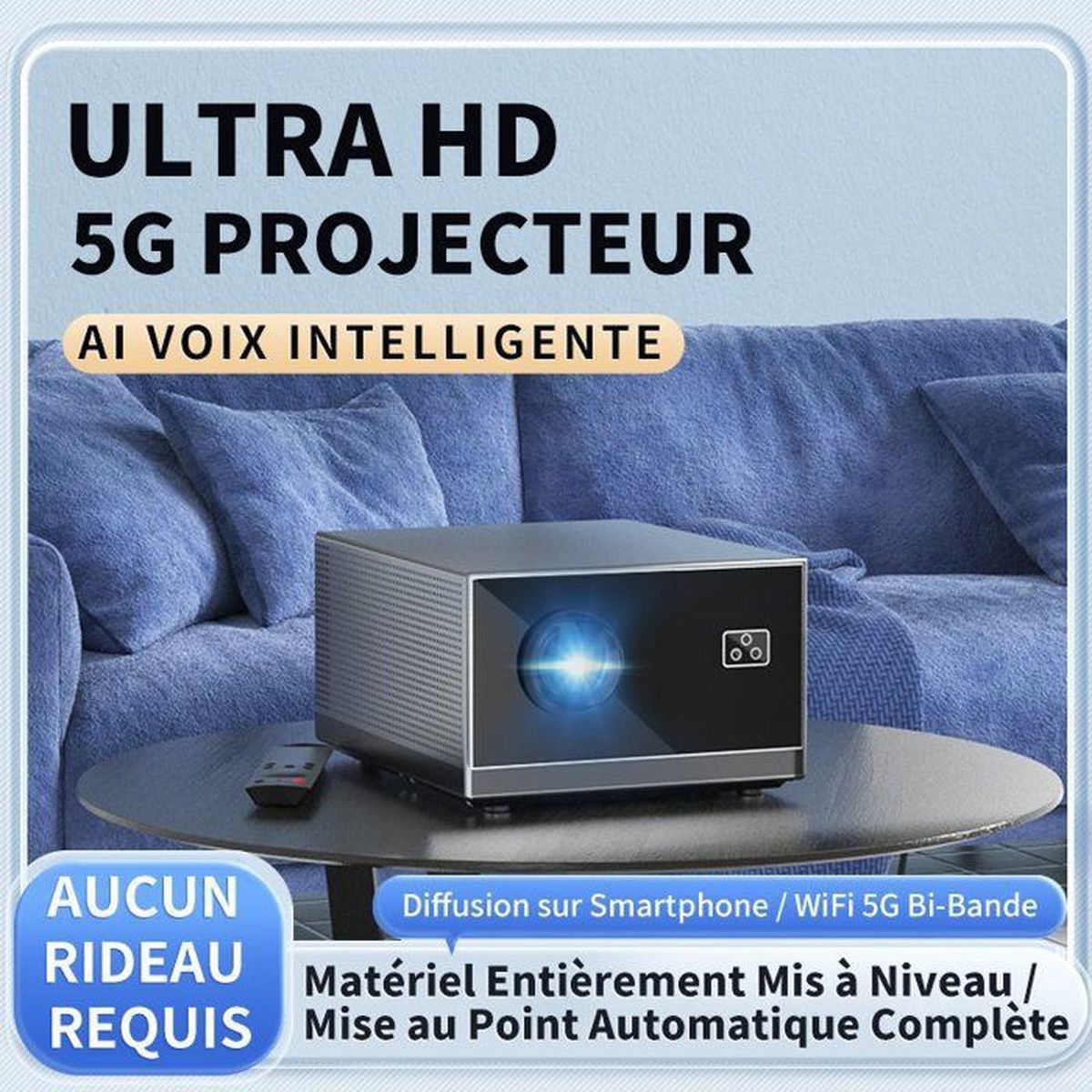 Vidéoprojecteur ONEMIX Bluetooth Wifi 1080p 4K Home Théâtre
