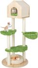 GOPLUS Arbre à Chat 139 CM à 5 Niveaux avec Condo en Bois de Pin, Lit pour Chat, Perchoir, Plateforme, Hamac, Griffoir en Sisal
