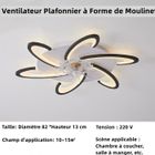 Ventilateur Lampe Plafonnier de Luxe - LANXI - Noir - 50W - Télécommande + APP Double Contrôle